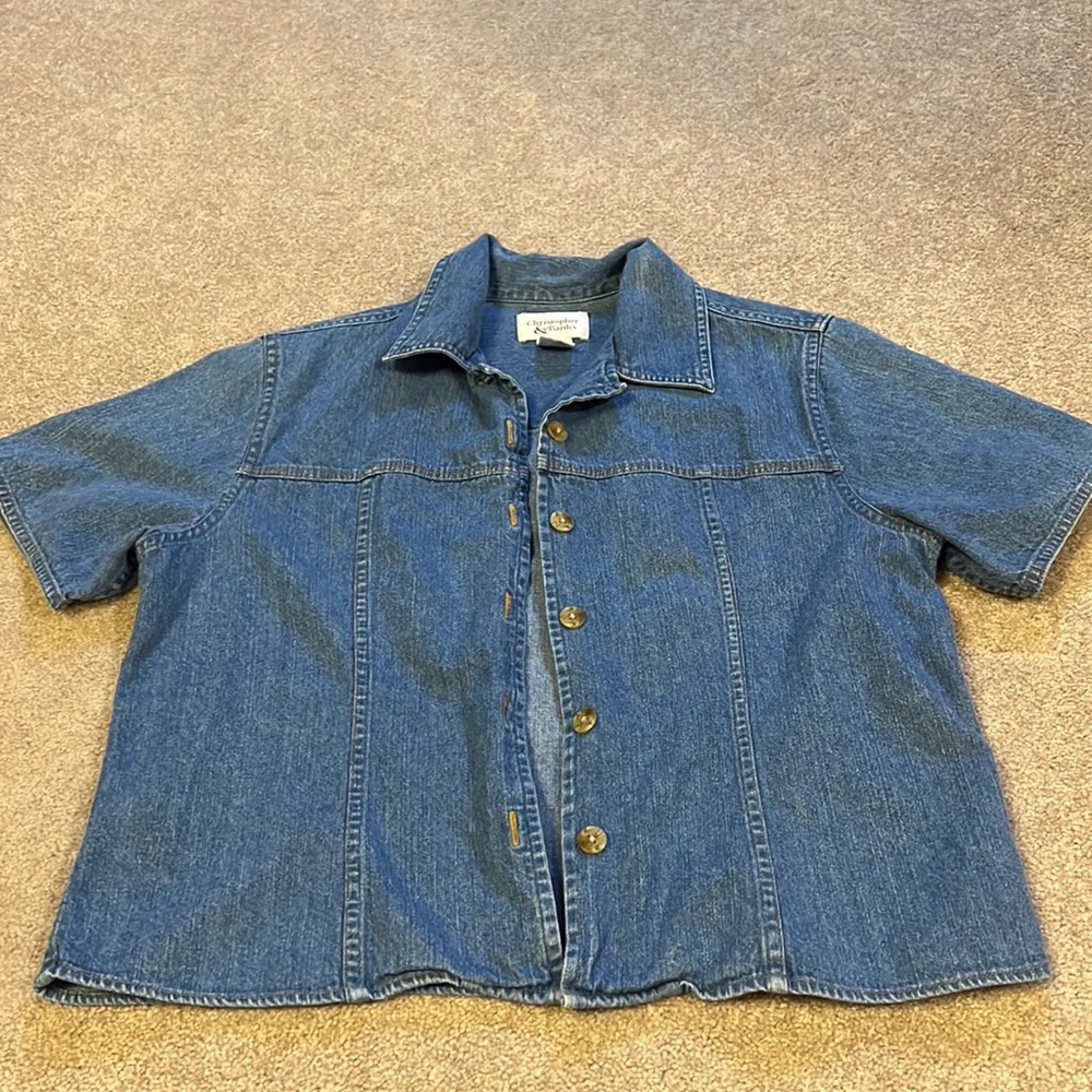 Christopher and Banks Jean button down t-shirt